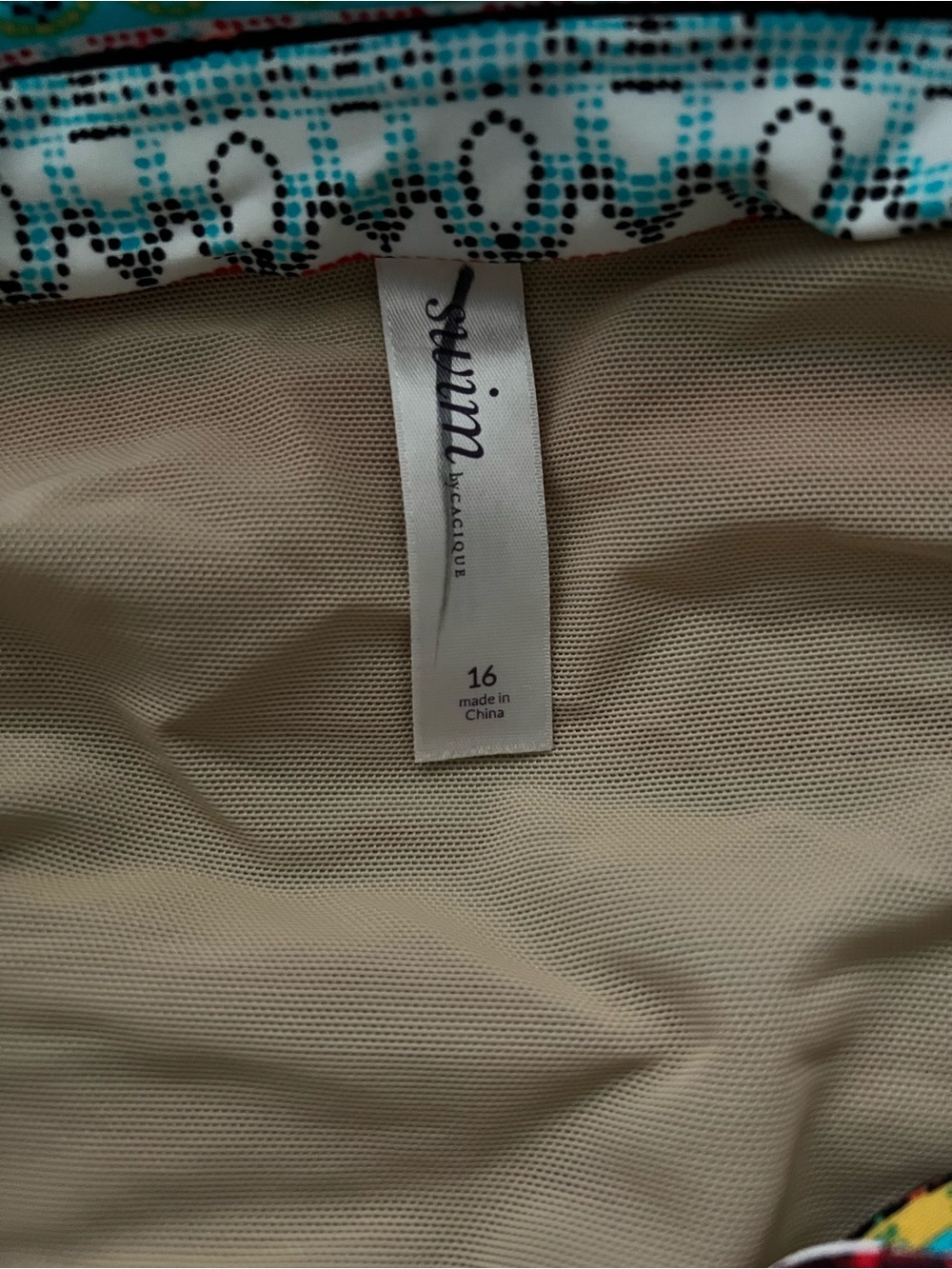 Cacique Aztek print color swim bottoms - Picture 3 of 4